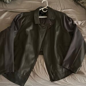 Torrid Size 3 Gray Faux Leather Jacket
